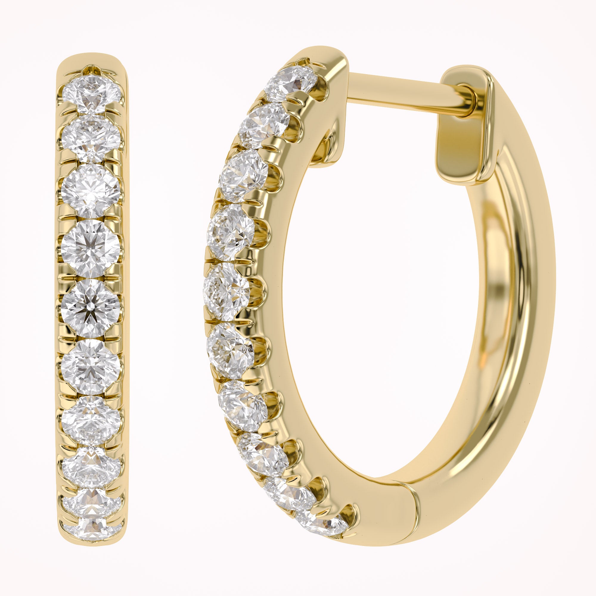 Lab Grown Diamond 10mm Huggie Hoop Earrings