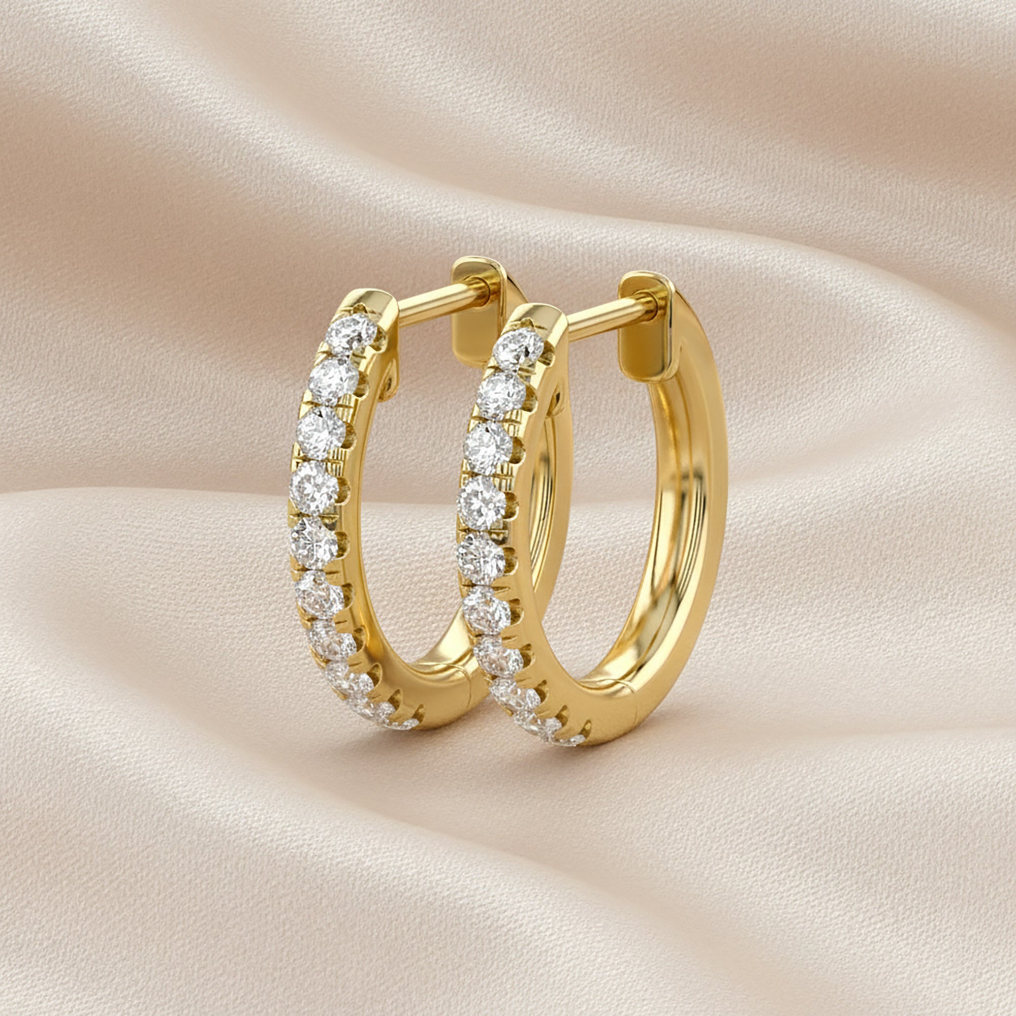 Lab Grown Diamond 10mm Huggie Hoop Earrings
