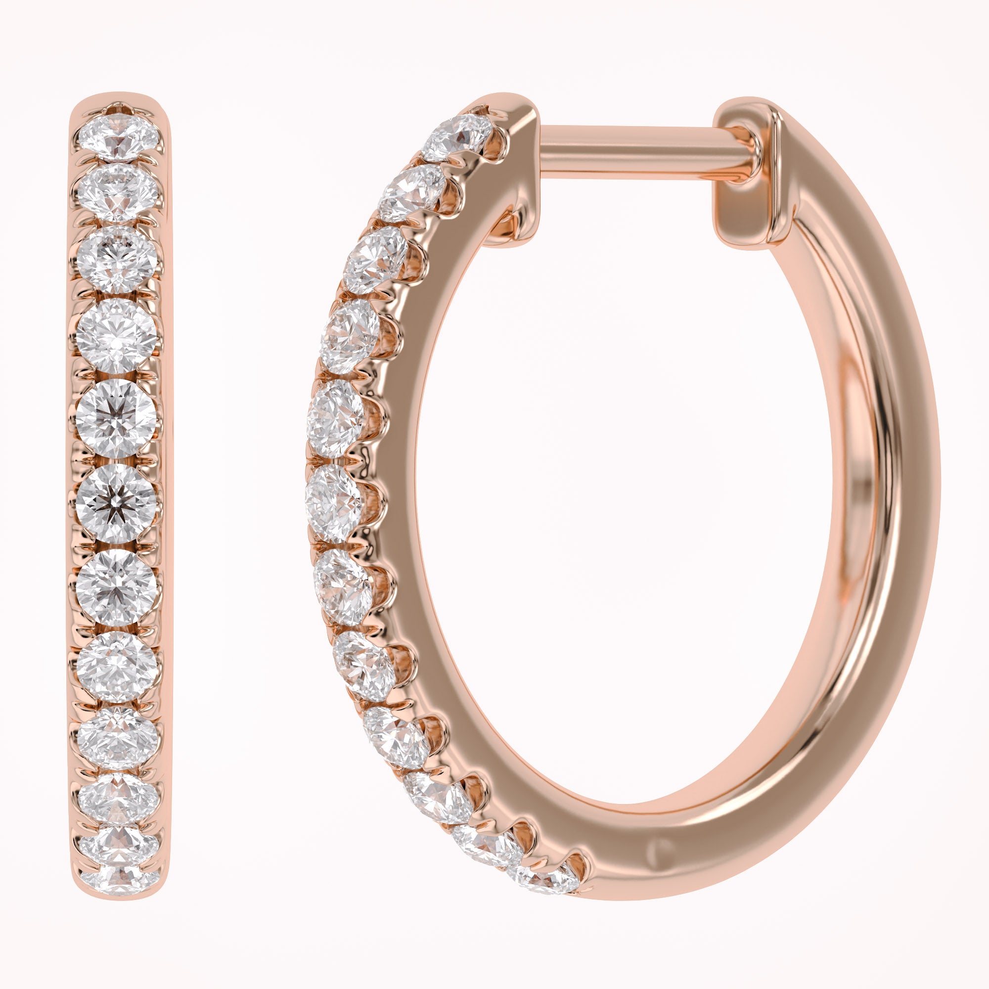 Huggie Hoop Round Lab Grown Diamond Earrings