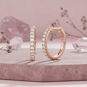 Huggie Hoop Round Lab Grown Diamond Earrings