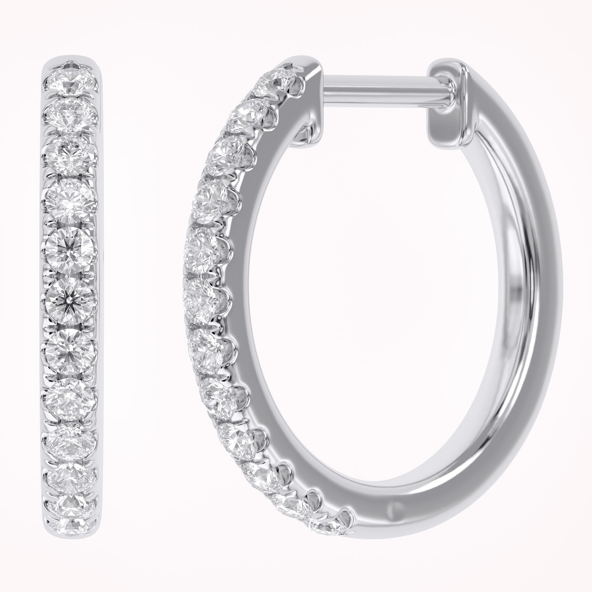 Huggie Hoop Round Lab Grown Diamond Earrings