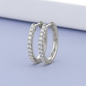 Natural Diamond Huggie Hoop Earrings
