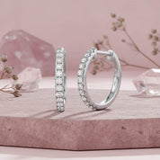 Huggie Hoop Round Lab Grown Diamond Earrings