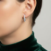 Huggie Hoop Round Lab Grown Diamond Earrings