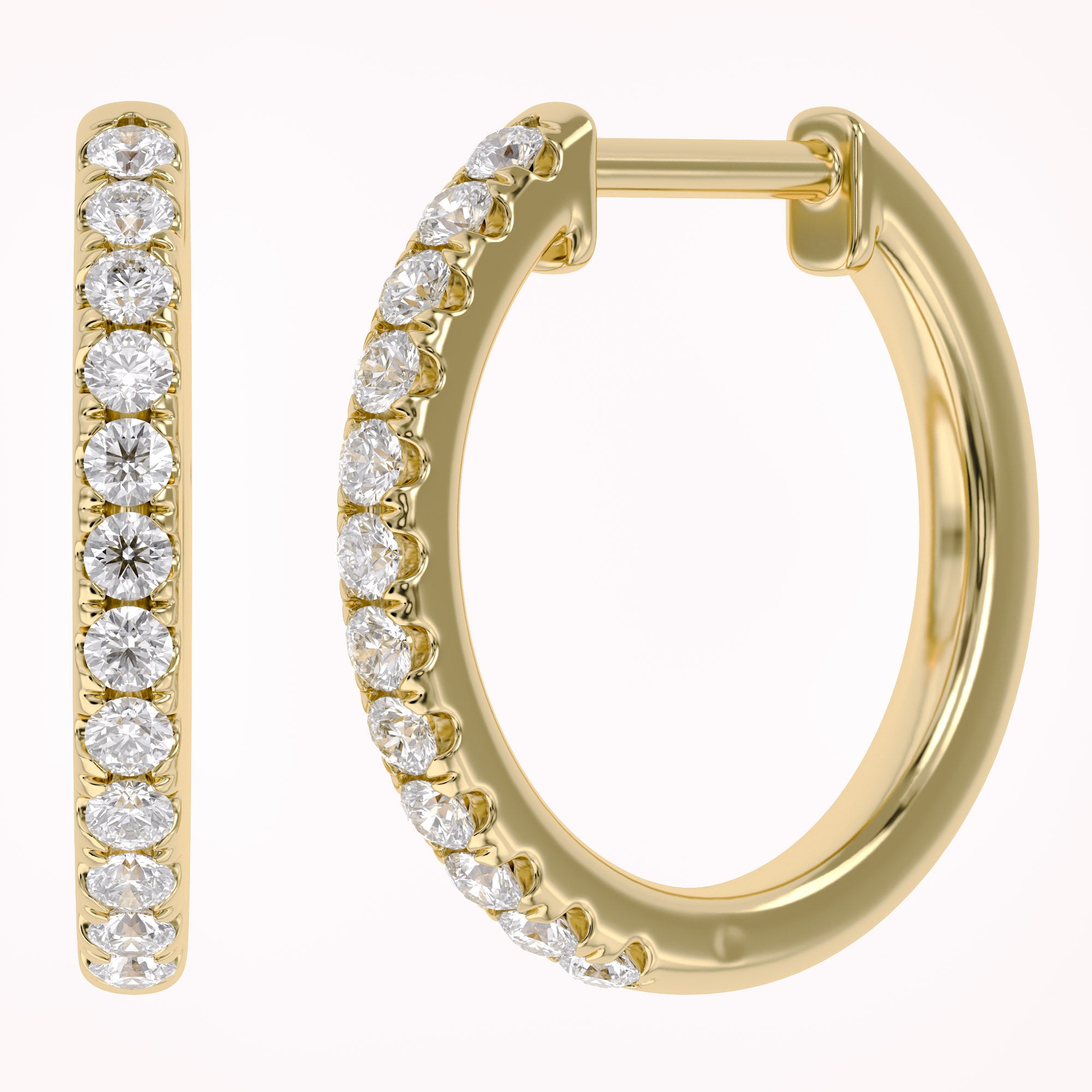 Huggie Hoop Round Lab Grown Diamond Earrings
