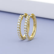 Natural Diamond Huggie Hoop Earrings