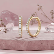 Huggie Hoop Round Lab Grown Diamond Earrings
