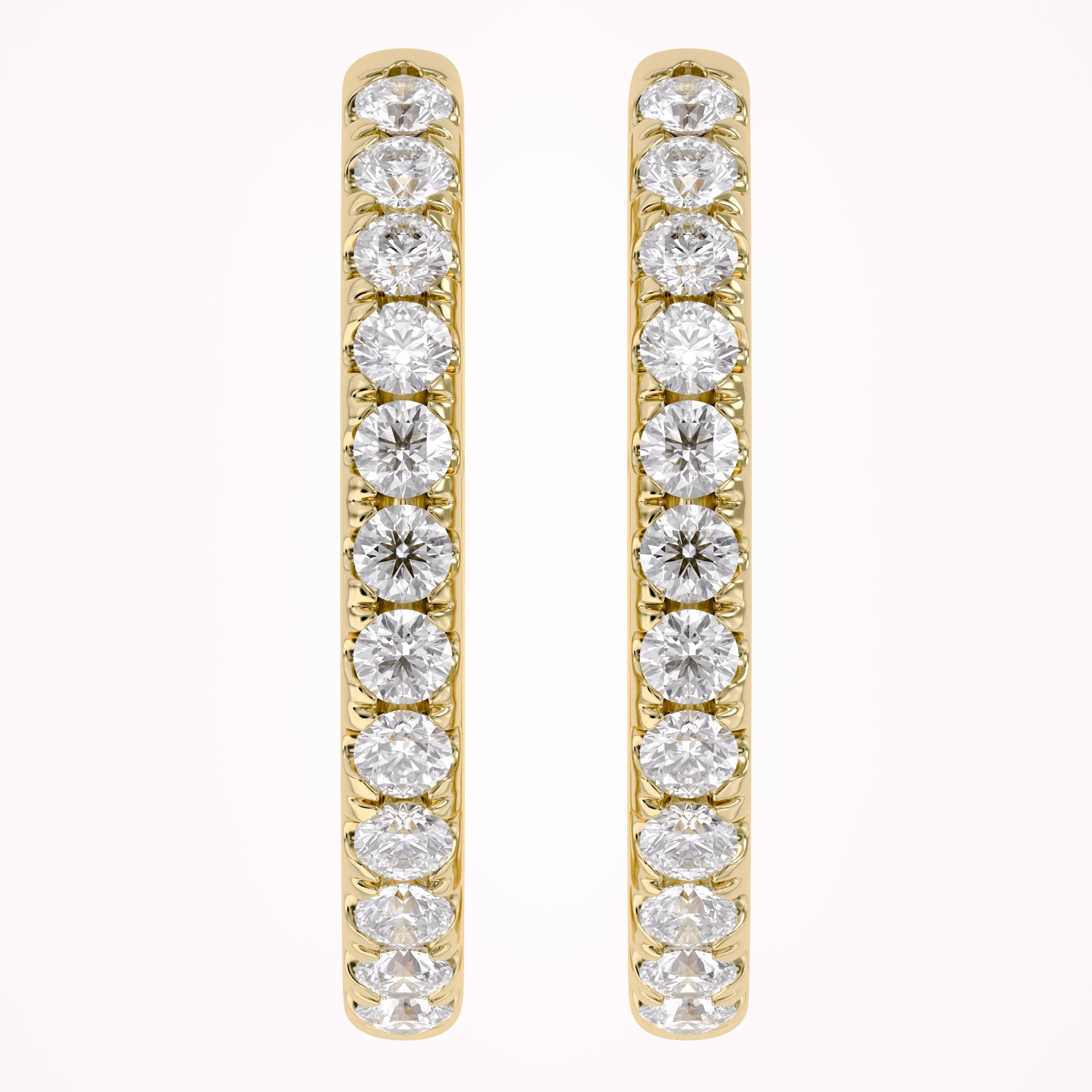 Huggie Hoop Round Lab Grown Diamond Earrings