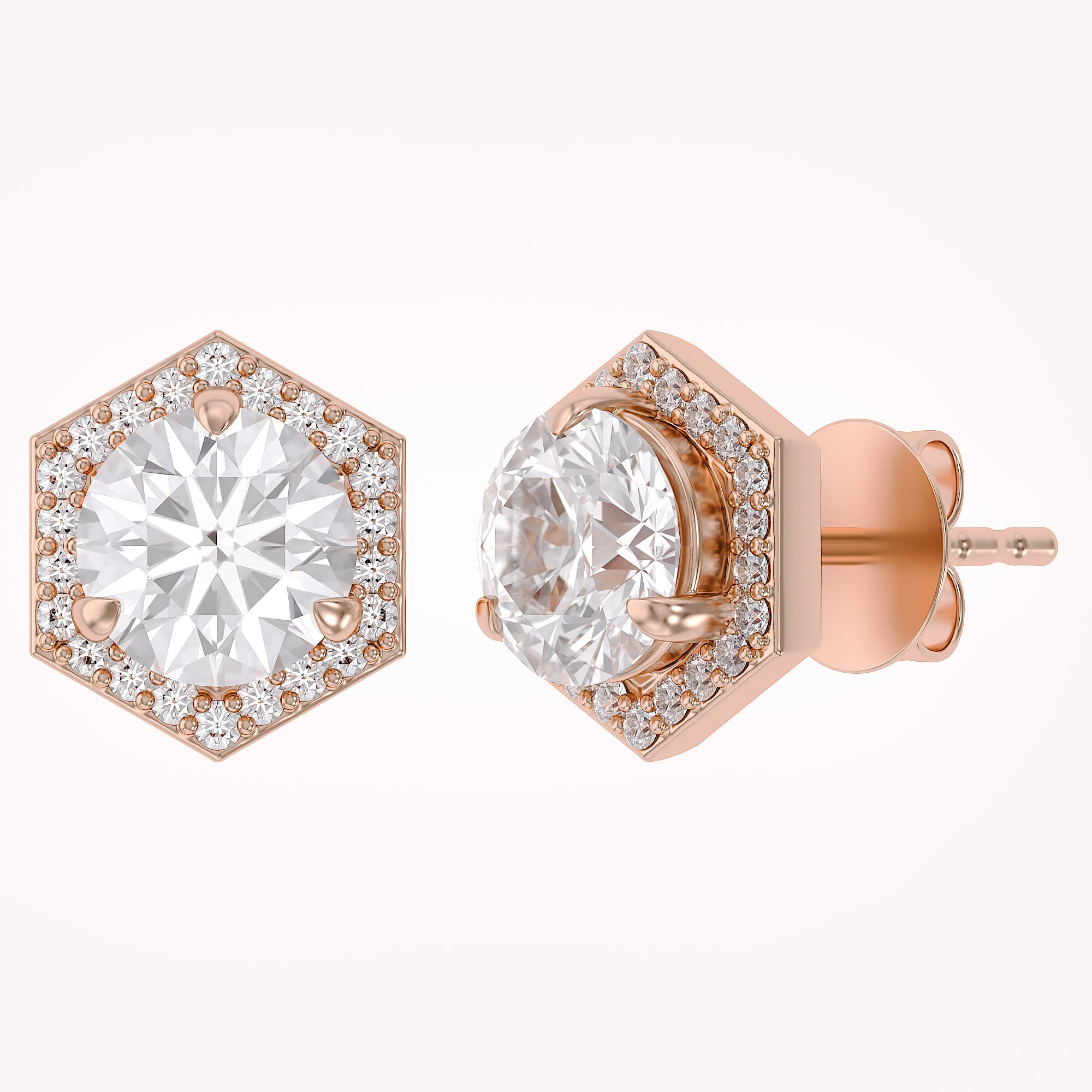 Elegant Round Cut Lab Grown Diamond Earrings