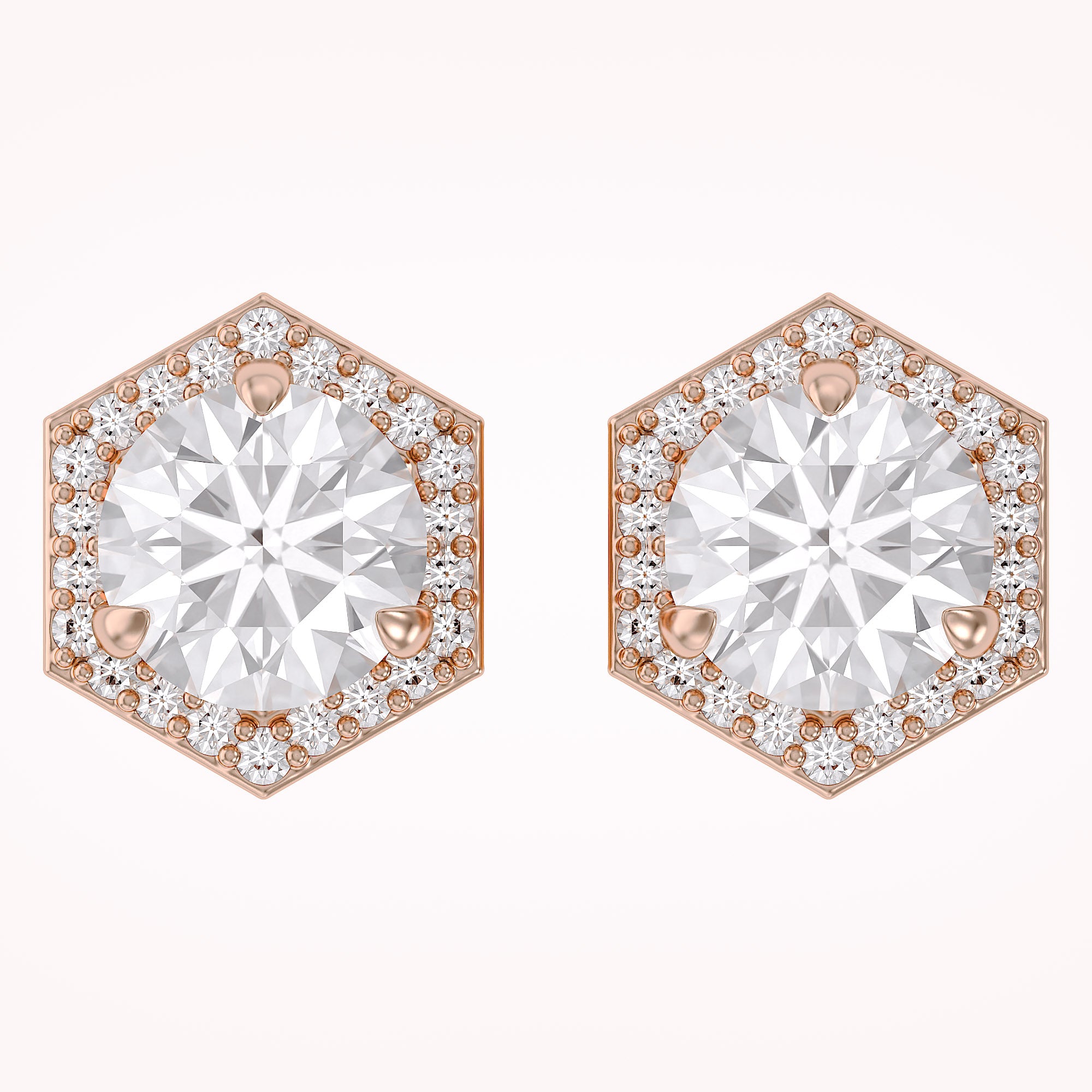 Elegant Round Cut Lab Grown Diamond Earrings