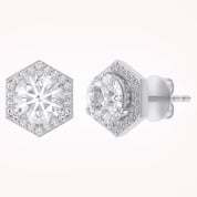 Elegant Round Cut Lab Grown Diamond Earrings