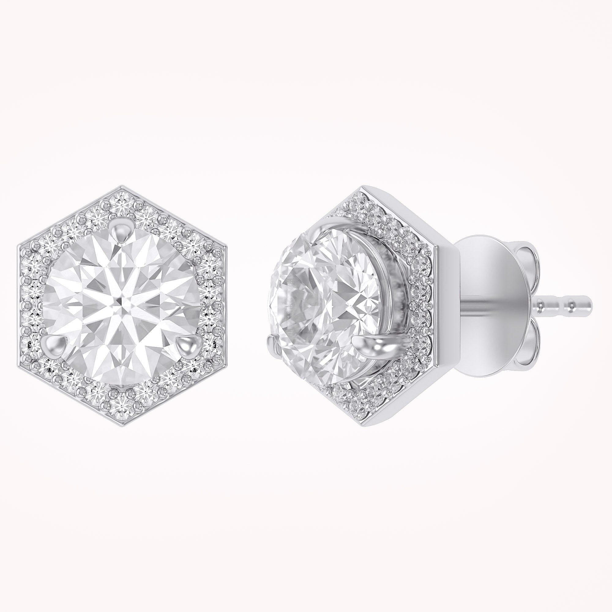 Elegant Round Cut Lab Grown Diamond Earrings