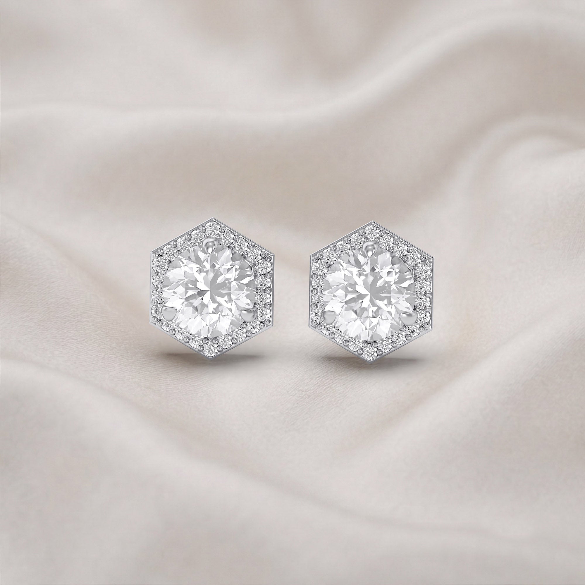 Elegant Round Cut Lab Grown Diamond Earrings