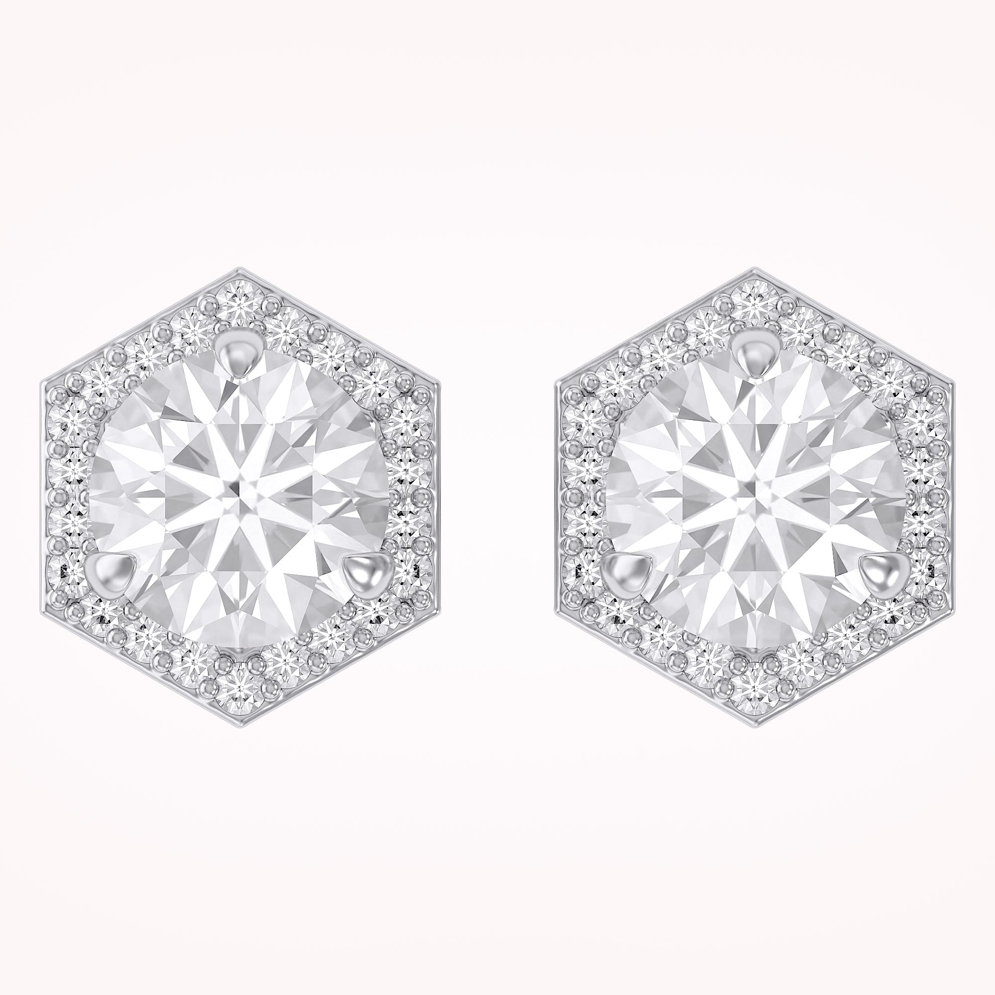 Elegant Round Cut Lab Grown Diamond Earrings