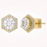 Elegant Round Cut Lab Grown Diamond Earrings