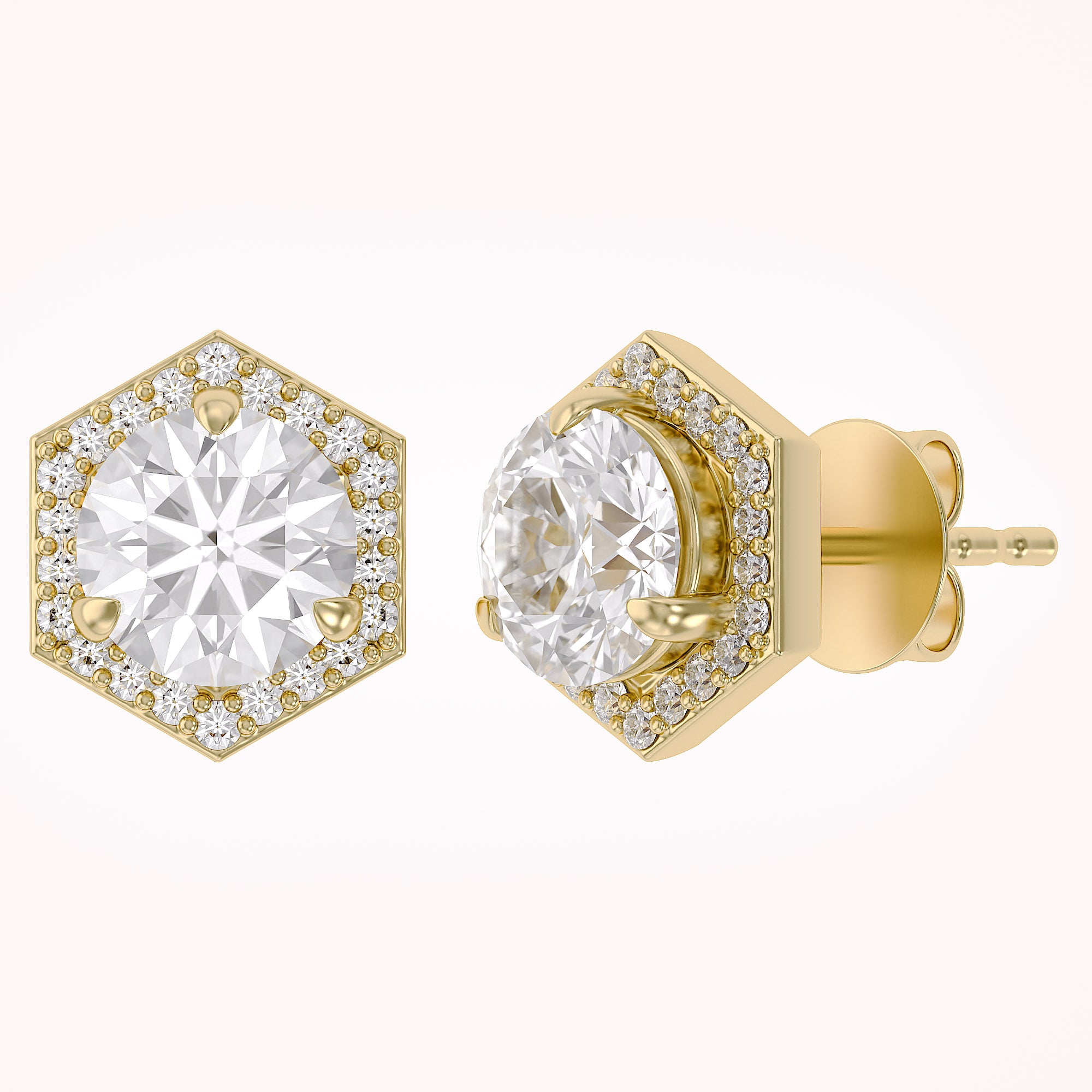 Elegant Round Cut Lab Grown Diamond Earrings