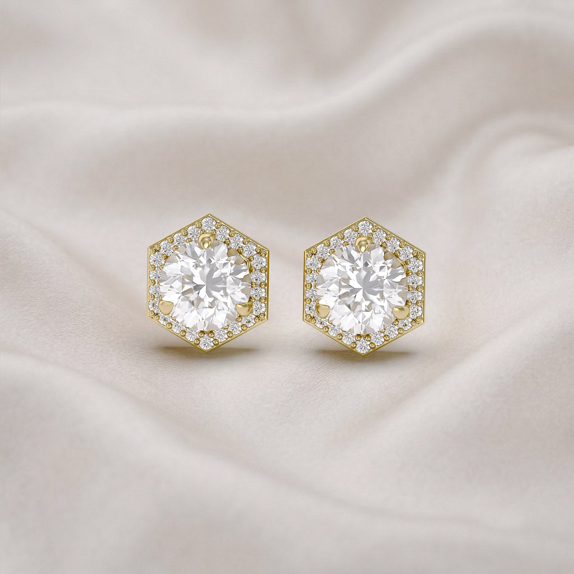 Elegant Round Cut Lab Grown Diamond Earrings