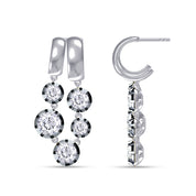 Two Tone Dangle Drop Chain Earring Lab Created Moissanite