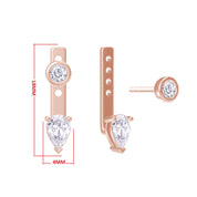 Pear & Round-Shaped Add-On Moissanite Earrings