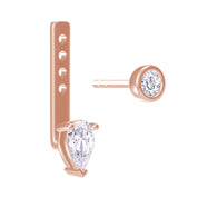 Pear & Round-Shaped Add-On Moissanite Earrings