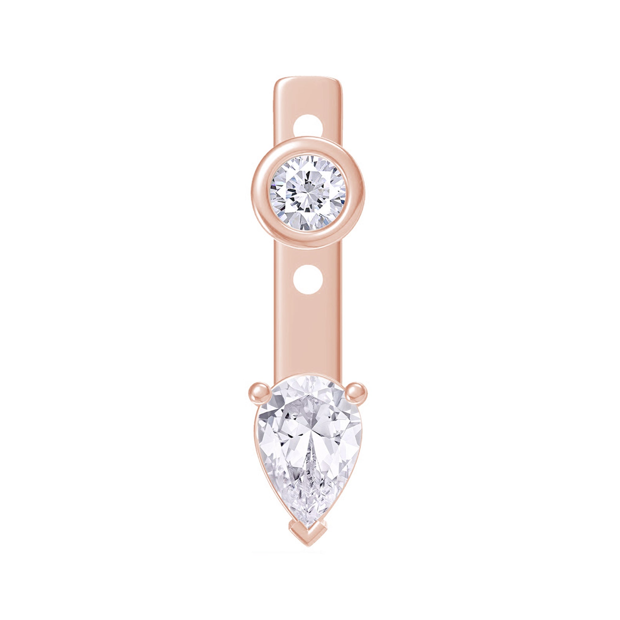 Pear & Round-Shaped Add-On Moissanite Earrings