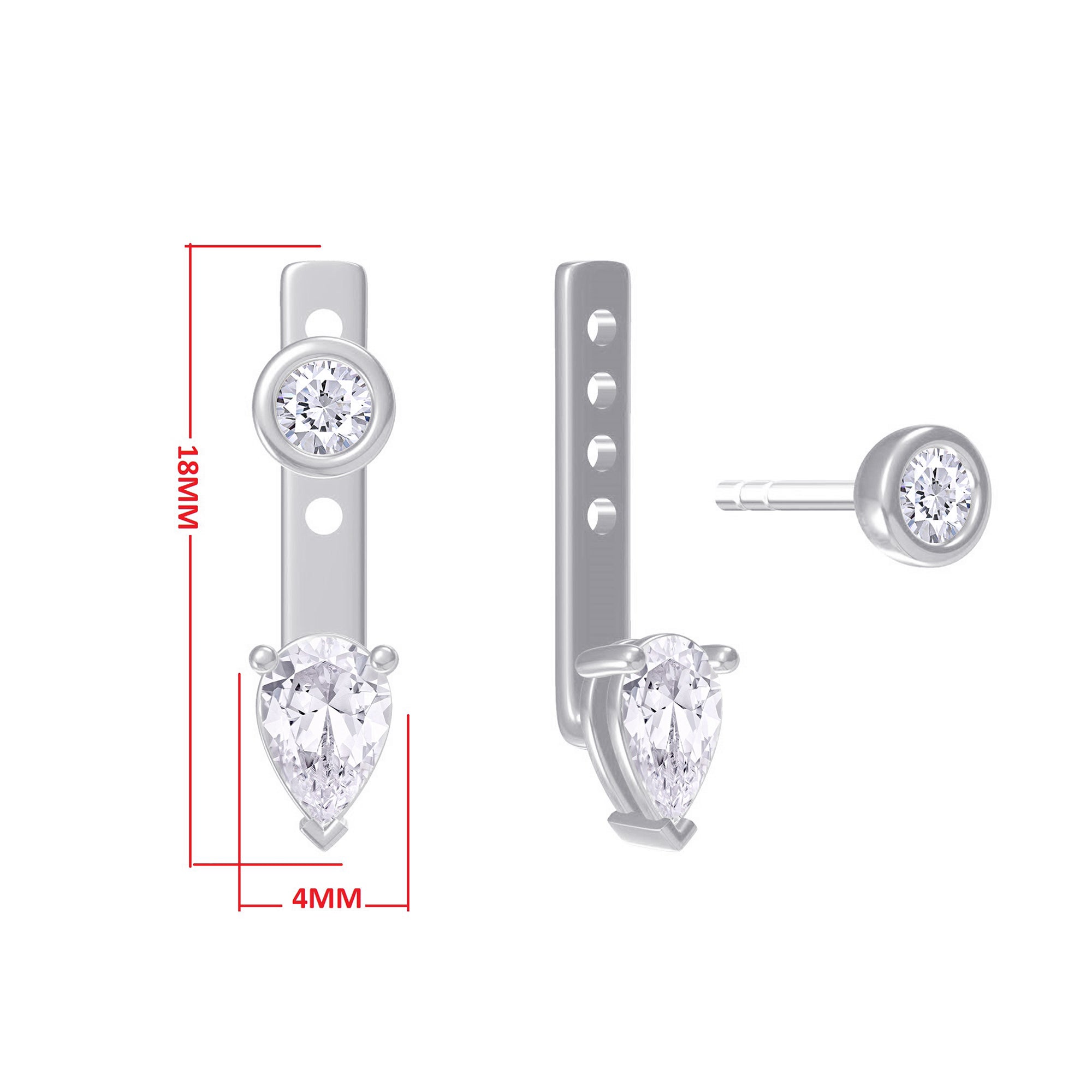 Pear & Round-Shaped Add-On Moissanite Earrings