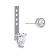 Pear & Round-Shaped Add-On Moissanite Earrings