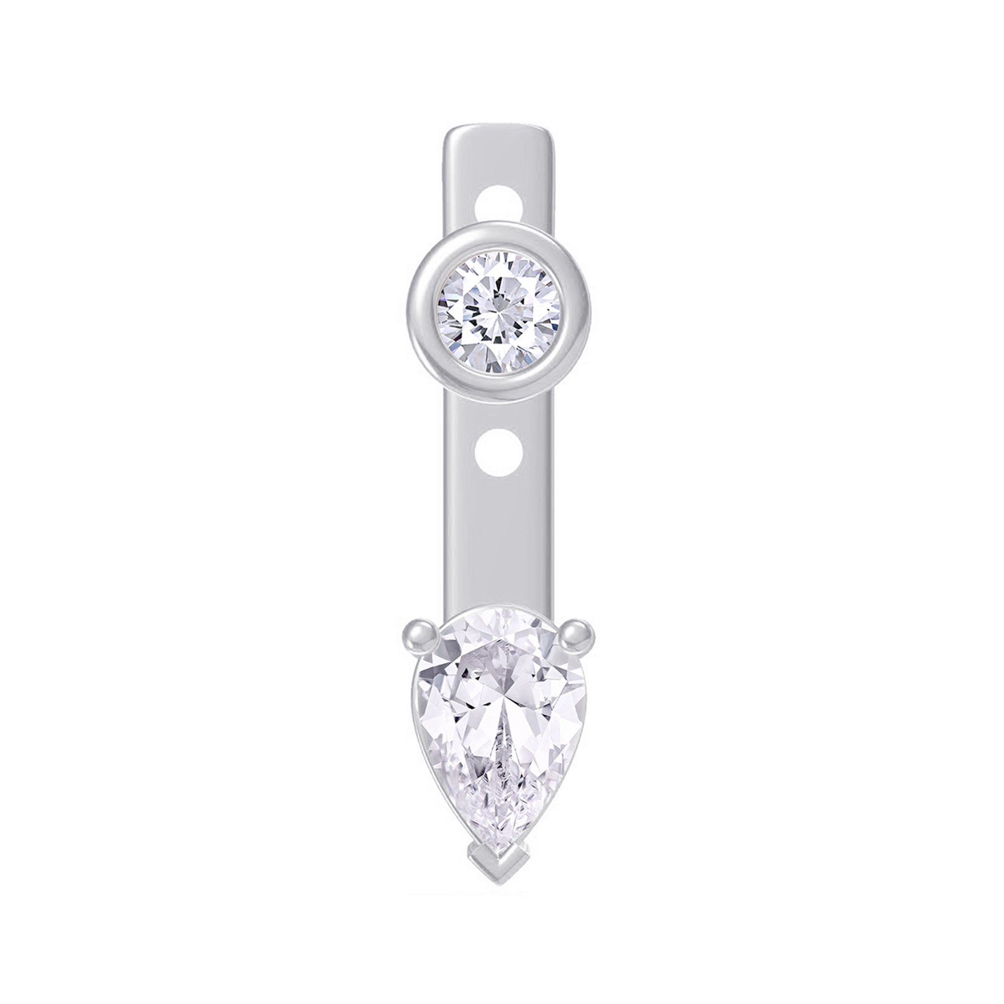 Pear & Round-Shaped Add-On Moissanite Earrings