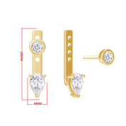 Pear & Round-Shaped Add-On Moissanite Earrings