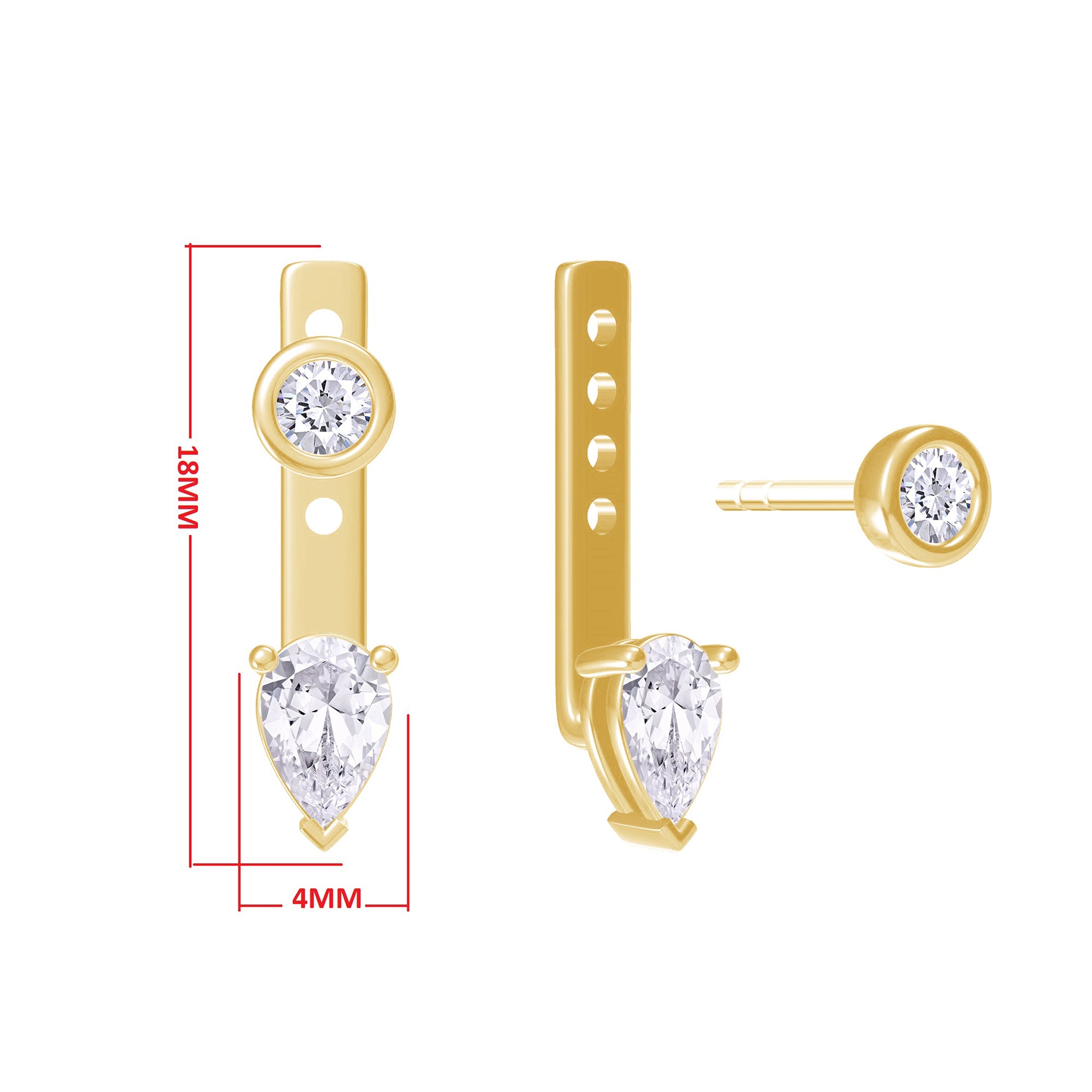 Pear & Round-Shaped Add-On Moissanite Earrings