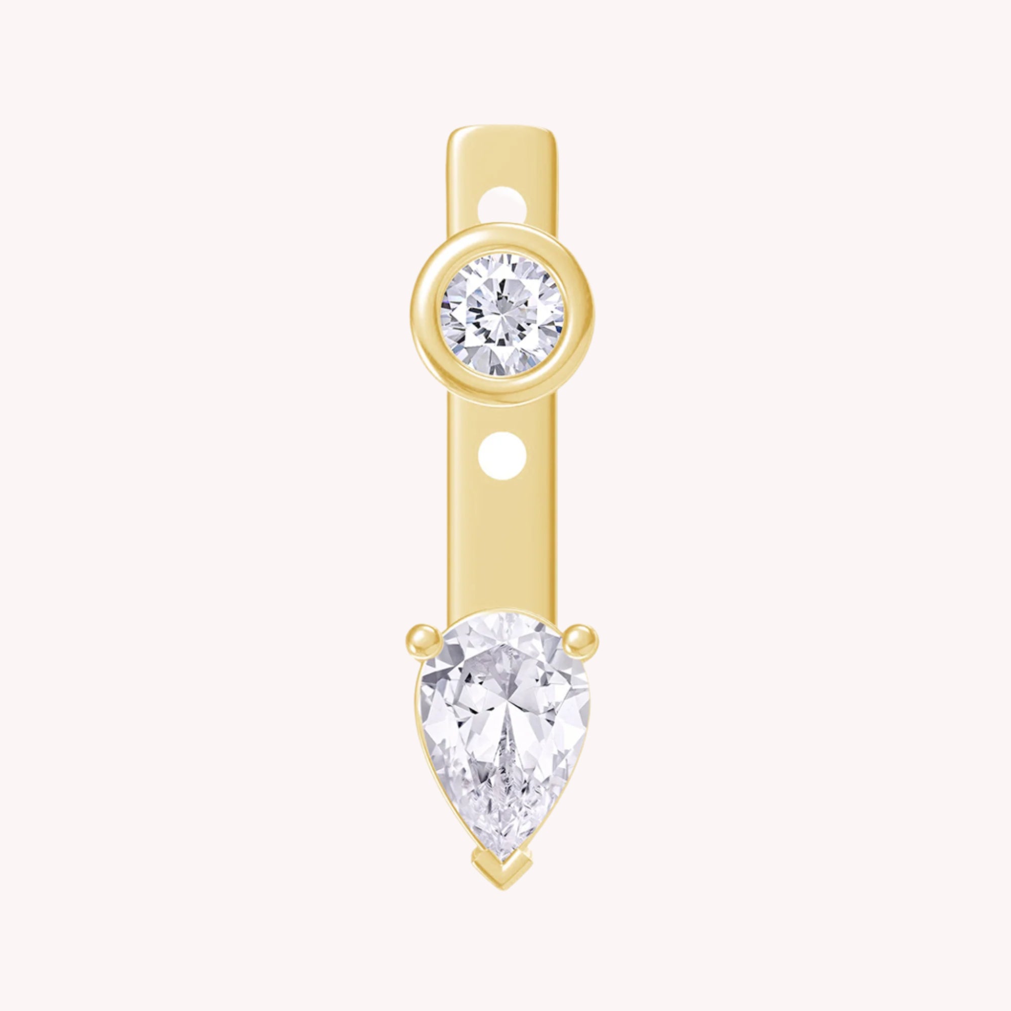 Pear & Round-Shaped Add-On Moissanite Earrings