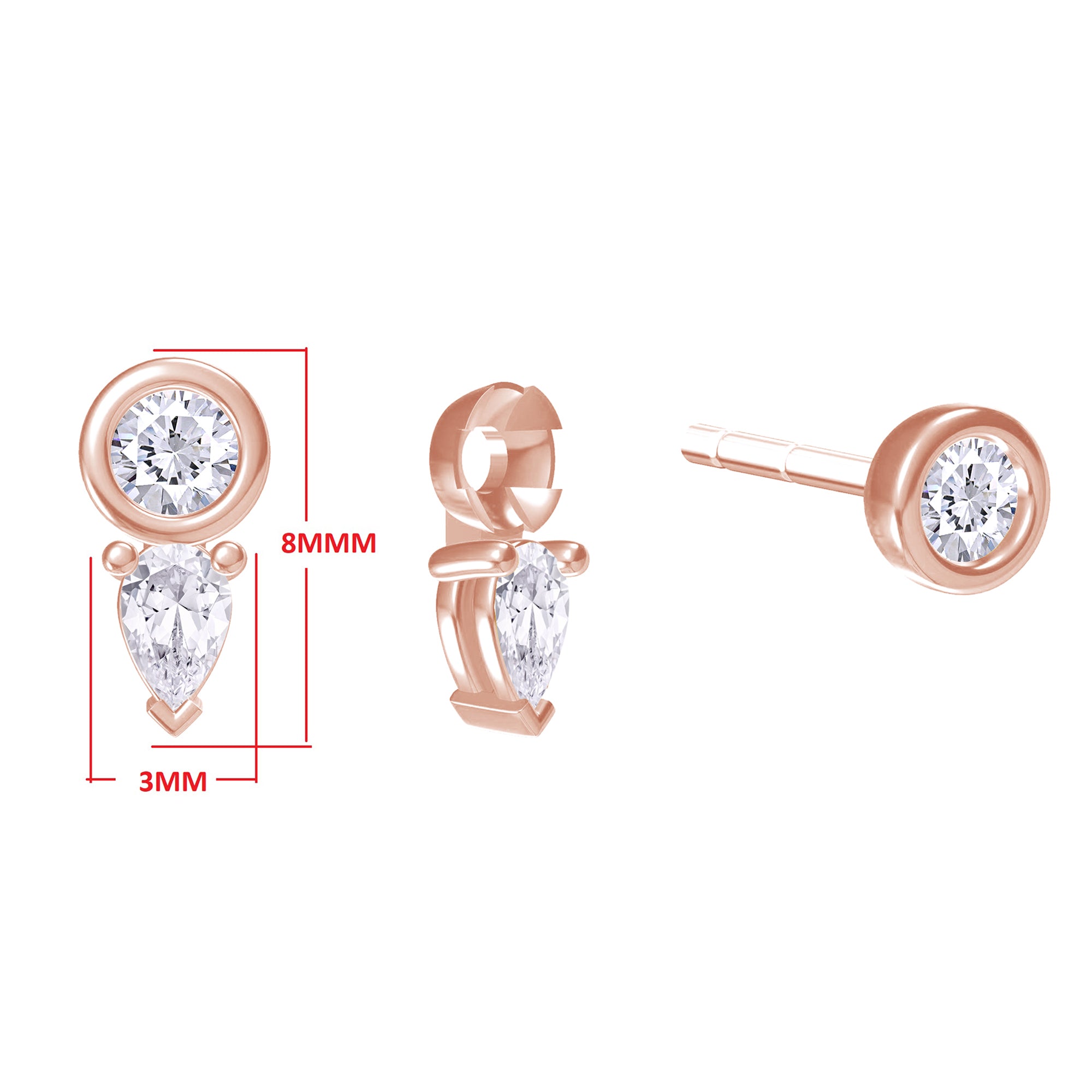 Pear Shape Add on Lab Grown Diamond Stud Earrings