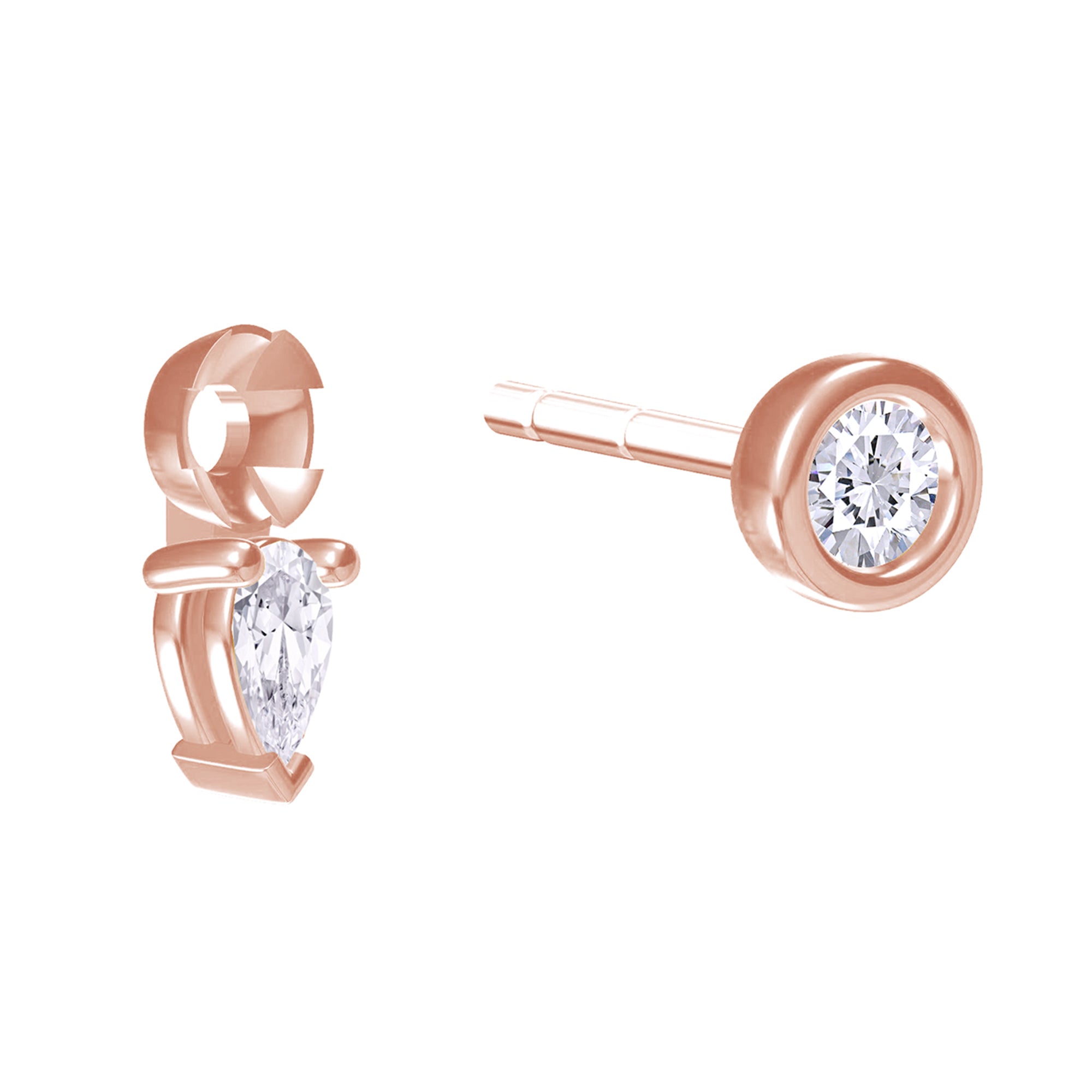 Pear Shape Add on Lab Grown Diamond Stud Earrings