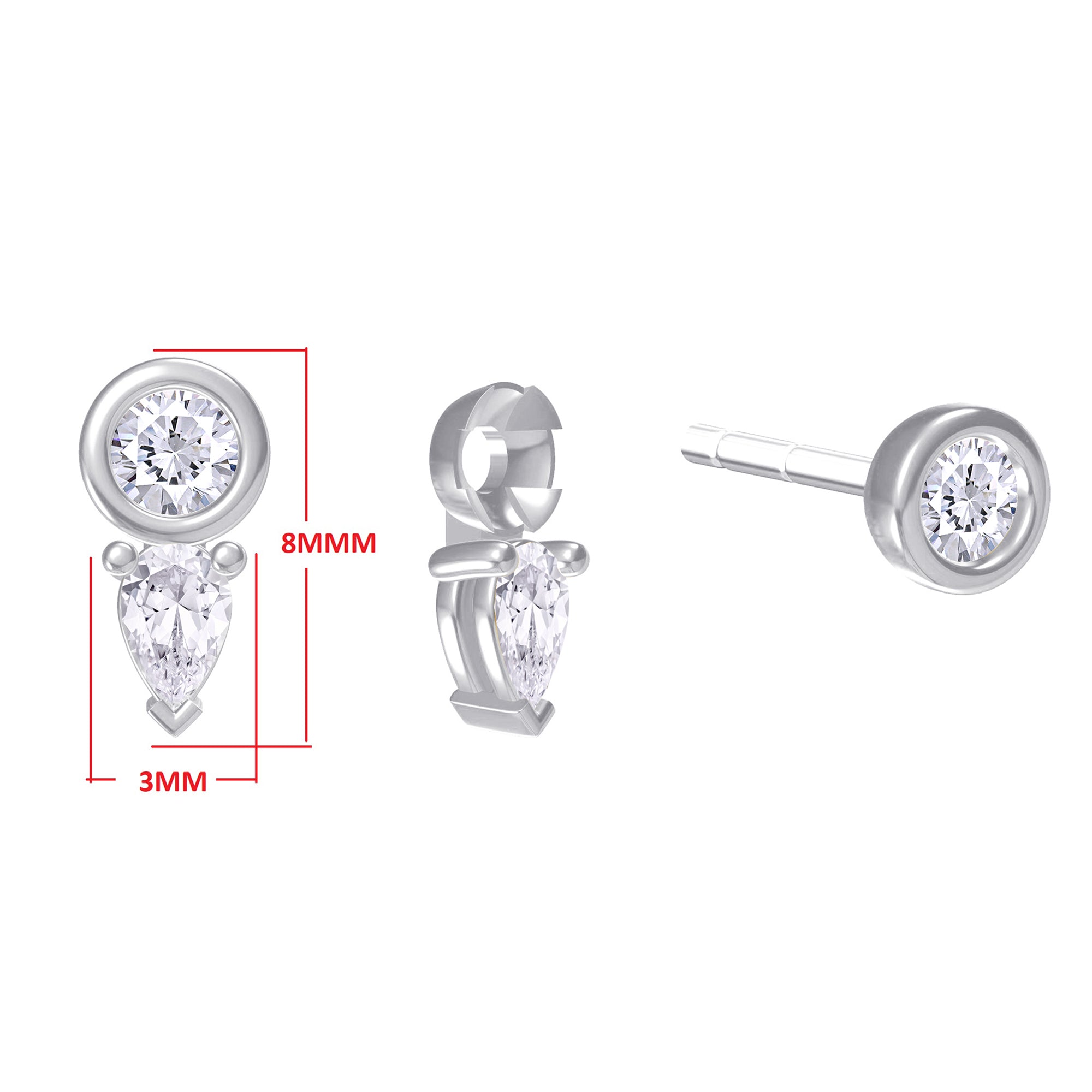 Pear Shape Add on Lab Grown Diamond Stud Earrings