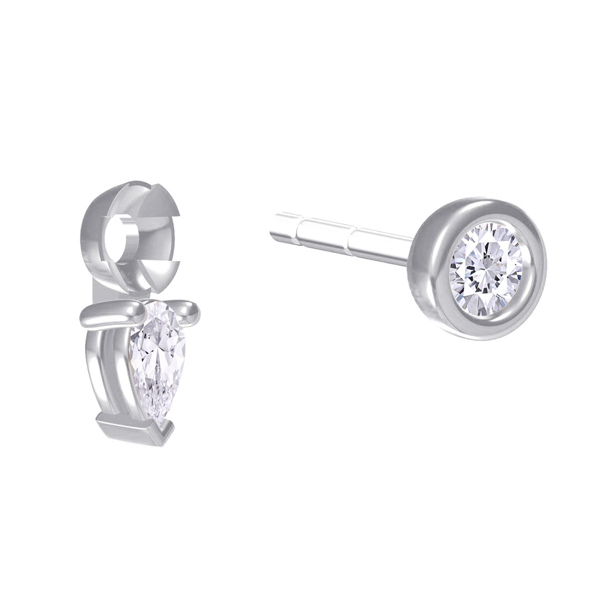 Pear Shape Add on Lab Grown Diamond Stud Earrings