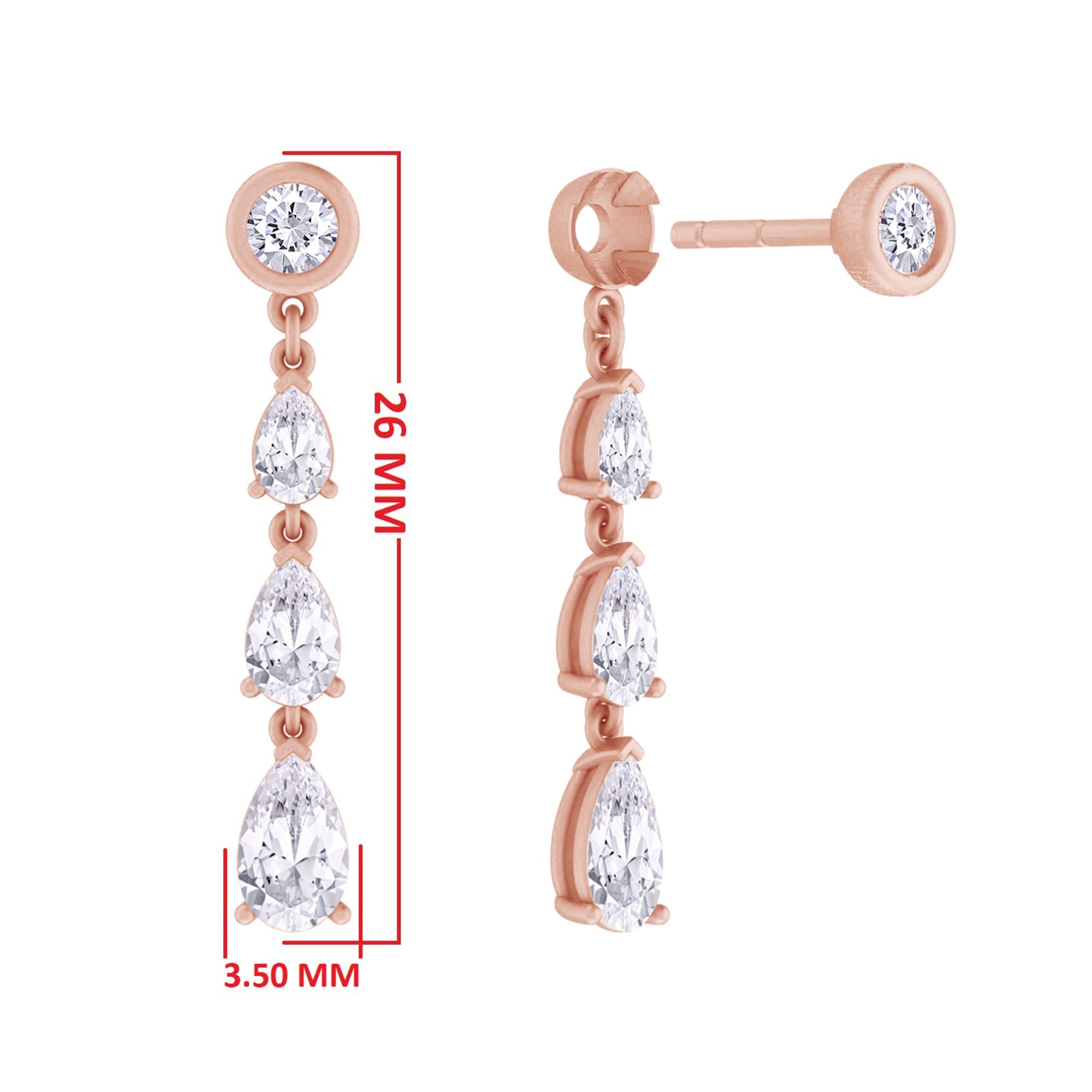 Lab Grown Diamond Glamorous Degrade Dangling Earrings