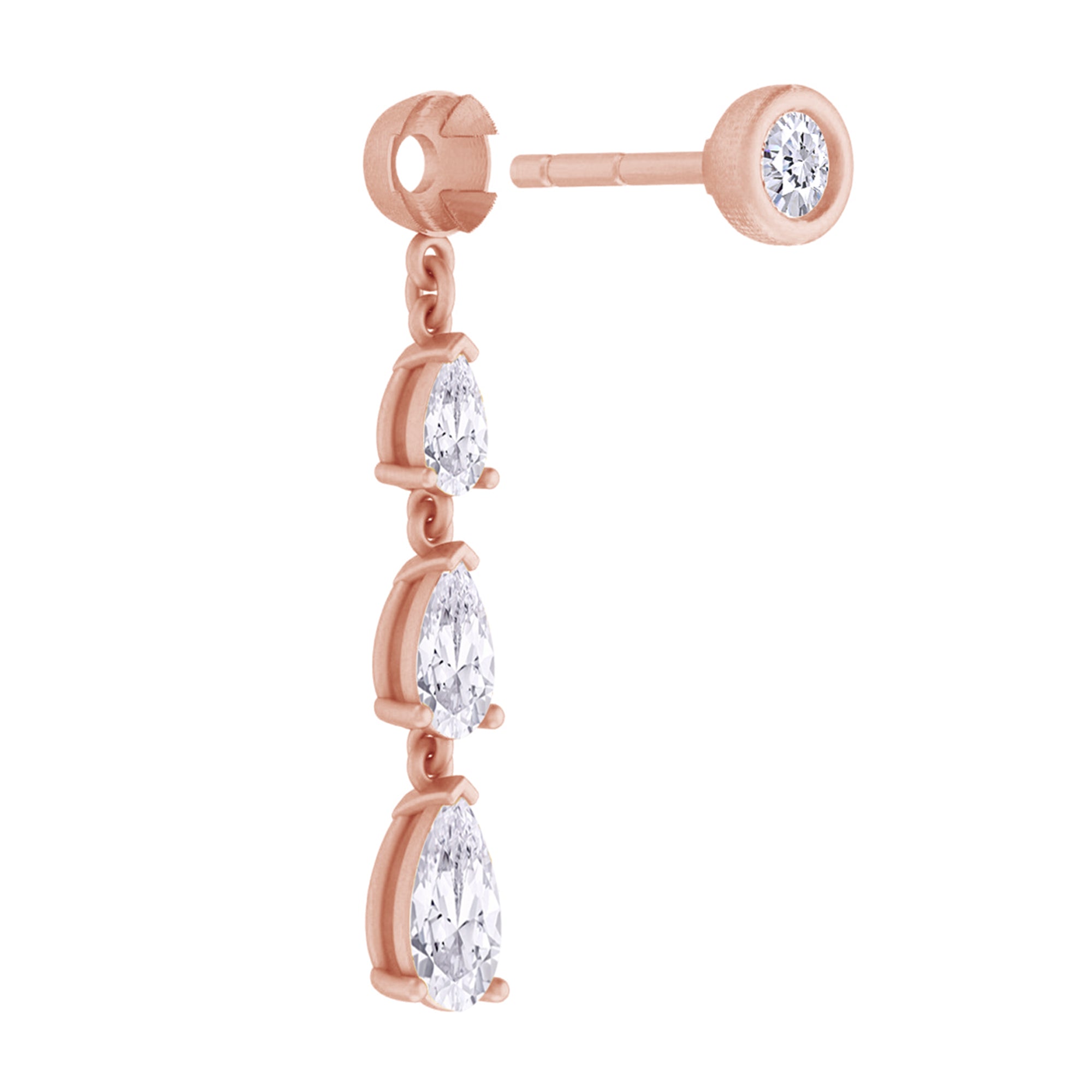 Lab Grown Diamond Glamorous Degrade Dangling Earrings