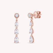 White Cubic Zirconia Glamorous Degrade Dangling Earrings