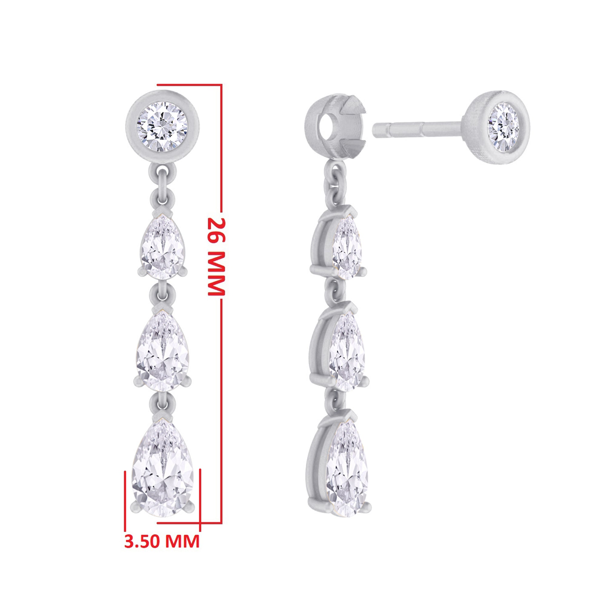 Lab Grown Diamond Glamorous Degrade Dangling Earrings