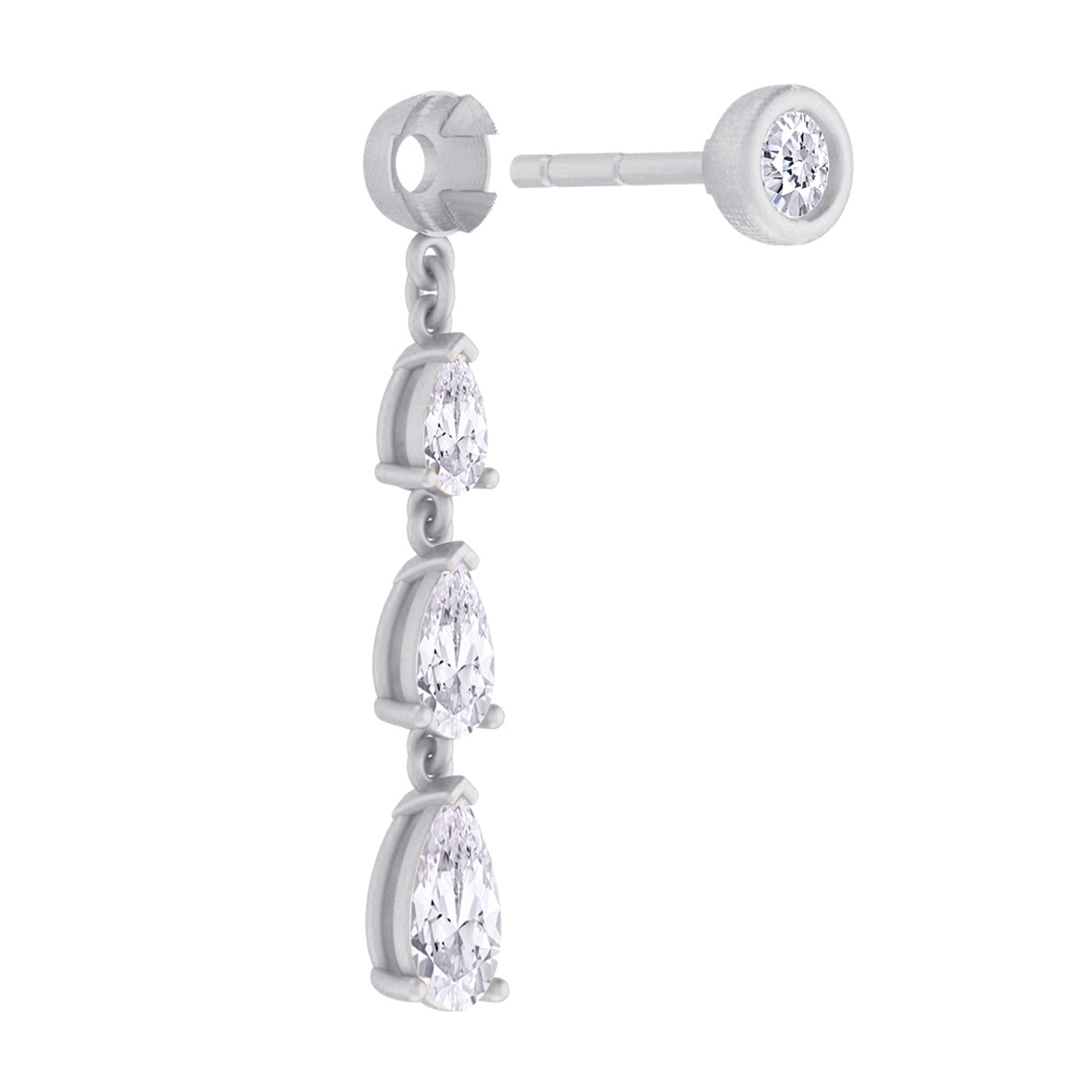 Lab Grown Diamond Glamorous Degrade Dangling Earrings
