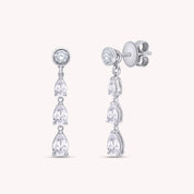 White Cubic Zirconia Glamorous Degrade Dangling Earrings