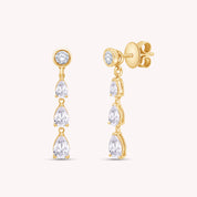 White Cubic Zirconia Glamorous Degrade Dangling Earrings