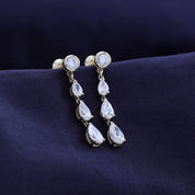 White Cubic Zirconia Glamorous Degrade Dangling Earrings