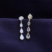 White Cubic Zirconia Glamorous Degrade Dangling Earrings