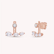 Pear Shape 3 Stone Add on Lab Grown Diamond Stud Earrings