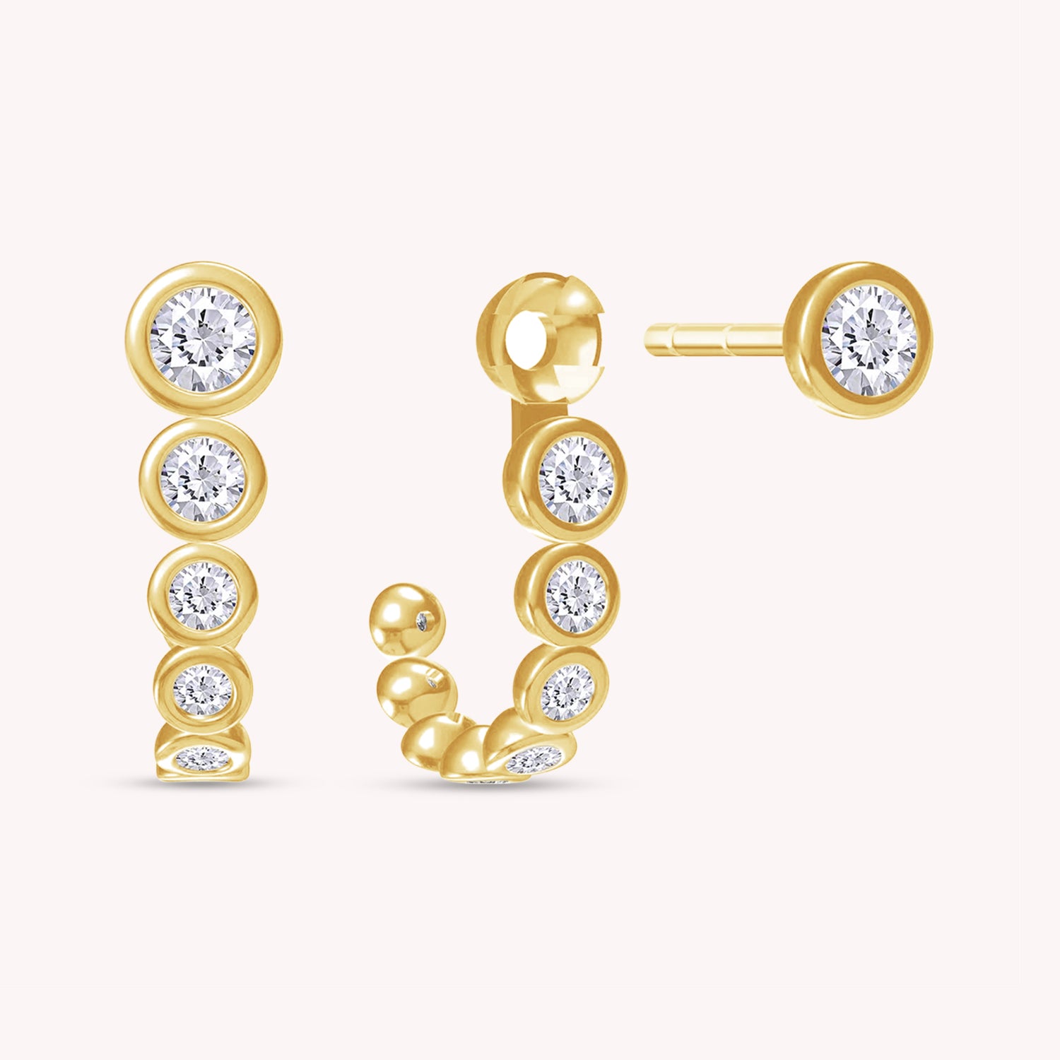 Lab Grown Diamond Add On Semi-Hoop Earrings