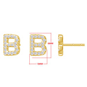 Personalized Initial Letter B Or J Stud Earrings In Lab Grown Diamond