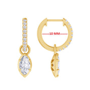 Dangle Drop Lab Grown Diamond Huggie Hoop Earrings