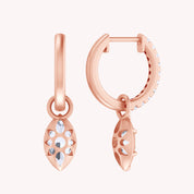Dangle Drop Lab Grown Diamond Huggie Hoop Earrings