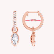 Dangle Drop Lab Grown Diamond Huggie Hoop Earrings